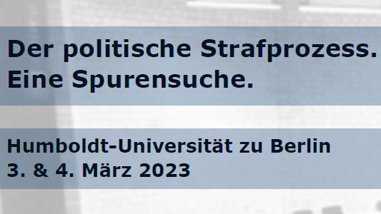 Der politische Strafprozess. Eine Spurensuche. Der politische Strafprozess. Eine Spurensuche.