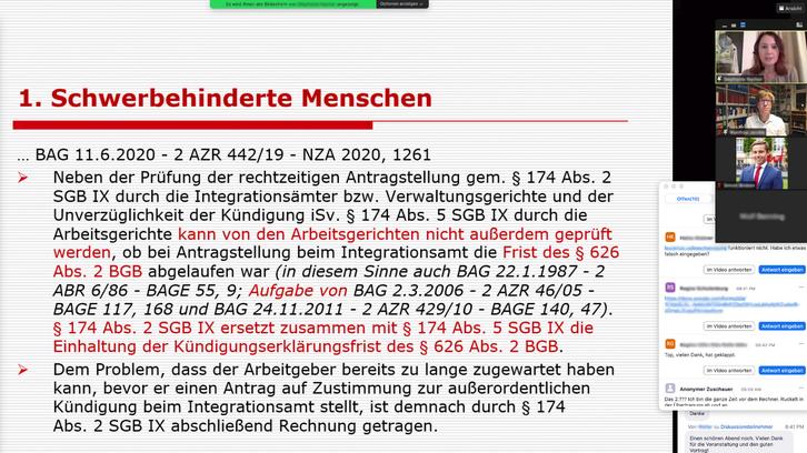 Erstes digitales Arbeitsrechtliches Praktikerseminar Erstes digitales Arbeitsrechtliches Praktikerseminar